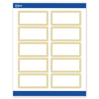 Avery 2" x 4" Labels, Gold Multi-Lined Border, 100 ct