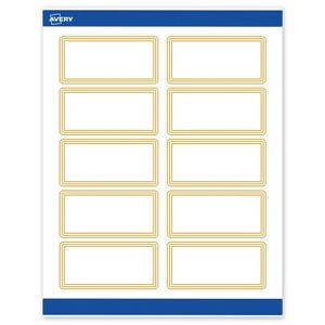 Avery 2" x 4" Labels, Gold Multi-Lined Border, 100 ct - 1 of 4