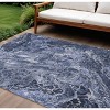 Navy Blue And Gray Abstract Washable Indoor Outdoor Area Rug - 2 of 4
