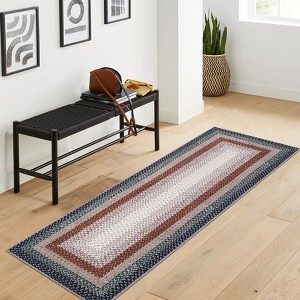 Modern Braided Print Area Rug Living Room Area Rug Farmhouse Soft Non-Slip Low Pile Carpet for Dining Room Home Office Nursery - 1 of 4