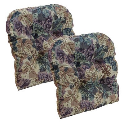 Gripper 15" x 15" Non-Slip Cabernet Tufted Universal Chair Cushions Multi Set of 2