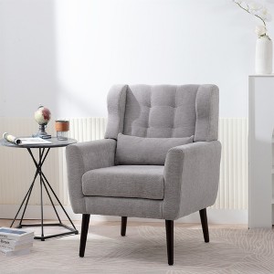 CLIHOME Modern Accent Chair, Teddy Fabric Living Room Chairs Comfy Reading Chair, Lounge Arm Chairs for Living Room Bedroom - 1 of 4