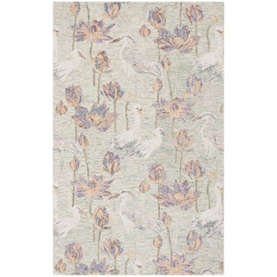 Blossom BLM554 Handmade Tufted Area Rug - Green/Ivory - 8' X 10' - Safavieh