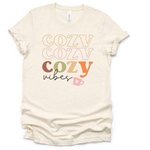 Simply Sage Market Women's Cozy Vibes Stacked Short Sleeve Graphic Tee - 1 of 2