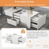 Extendable Rectangular Cocktail Table with 4 Drawers, Hidden Storage & Sliding UV High-Gloss Top， - 2 of 4