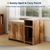 Cat Litter Box Enclosure with Storage Shelve Adn Wooden Barn Door, Hidden Litter Box Cabinet, End Table Style Indoor Cat House Fits Most Litter Boxes - 4 of 4