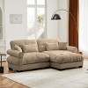 2 Seater Velvet Cloud Sofa with Ottoman, 94" Modern Deep Seat Loveseat with Bolster Arms & Removable Cushions-3irtyhousy - 2 of 4