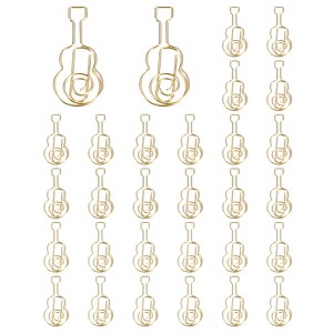 Unique Bargains Home Office Supplies Metal Guitar Shape Funny Cute Decorative Paper Clip 30 Pcs - 1 of 4