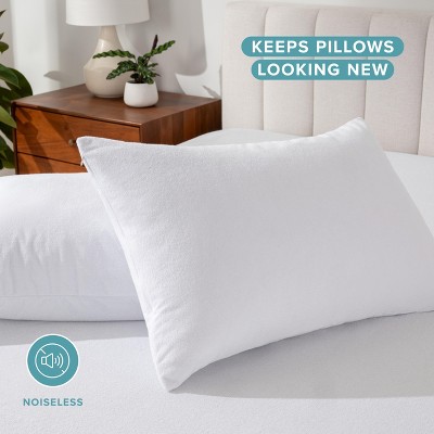 Standard White Cotton Hypoallergenic Waterproof Pillow Protector