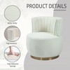 25.2'' Teddy Fabric 360¡ã Swivel Barrel Accent Sofa Chair with High-Density Foam Cushions, Angled Armrests and Sturdy Base - 3 of 4