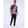 Lars Amadeus Men's Summer Tie-Dye Design Tee Short Sleeves Hip Hop Printed T-Shirt - 4 of 4