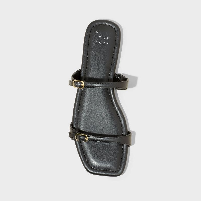 Women's Connie Two Band Buckle Slide Sandals with Memory Foam Insole - A New Day™, 3 of 5