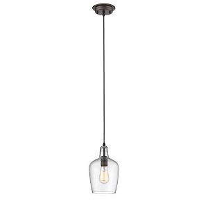 Chloe Lighting Ellie Transitional 1 Light Rubbed Bronze Ceiling Mini Pendant 7" Wide - 1 of 3