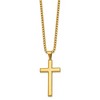 Chisel Stainless Steel Polished Yellow IP-plated Cross Pendant on a 24" Box Chain Necklace - 3 of 4