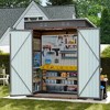 Outdoor Carports and Storage Shed with Iron-Wood Combination, Waterproof & Ventilated Tool Organizer for Backyard, Lawn Equipment and Supplies - 2 of 4