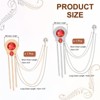 Unique Bargains Hanging Fashion Crystal Lapel Suit Round Gem Tassel Chain Brooch Pins 2 Pcs - 2 of 4