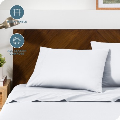 White Standard Hypoallergenic Microfiber Pillowcase Set