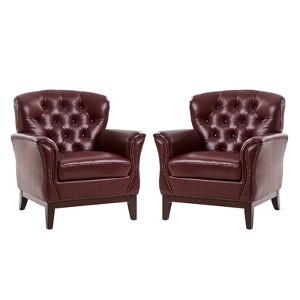 Dermot traditional genuine leather chair Set of 2| HULALA HOME - 1 of 4