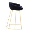 Canary Contemporary Counter Stool in Gold with Blue Velvet by LumiSource - Set of 2 - 3 of 3