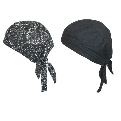 CTM Cotton Premium Solid and Paisley Do Rag (Pack of 2)