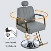Reclining Barber Chair, 360° Rotation Tattoo Chair With Heavy Duty Hydraulic Pump, Max Load Weight 400 Lbs, Salon Chair Shampoo Beauty Salon Equipment - 2 of 4