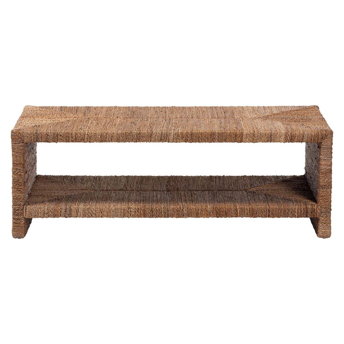 bali & pari Liza Rectangle Seagrass Coffee Table Natural Brown