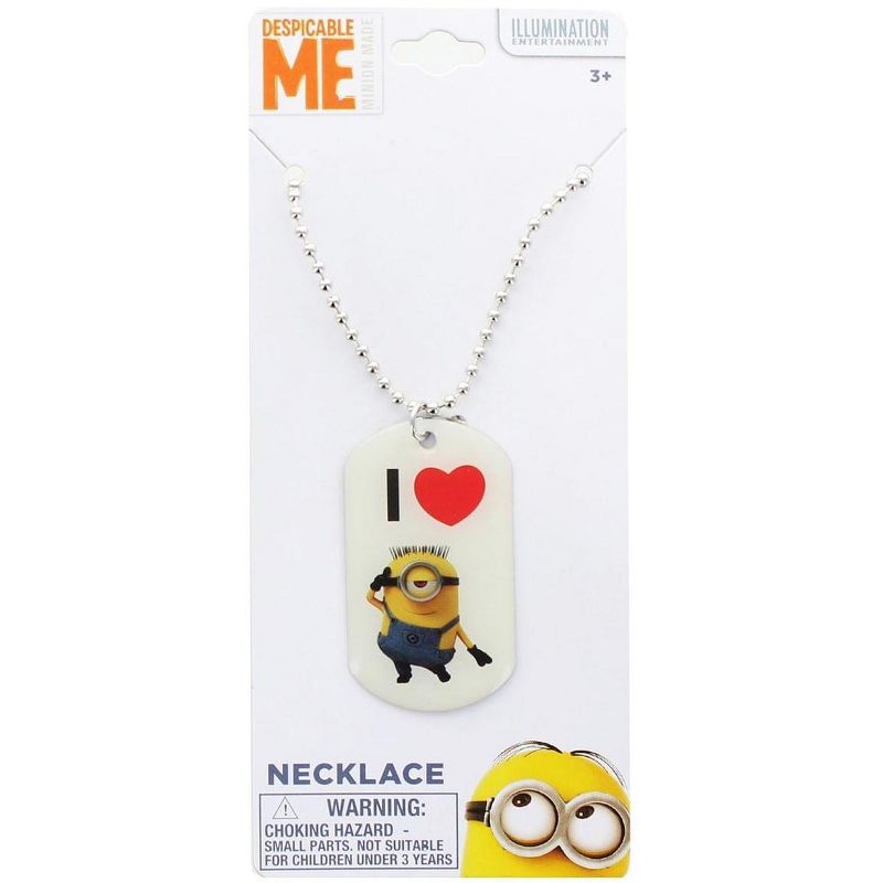 Despicable Me Dog Tag Necklace - I Love Minions, 1 of 2