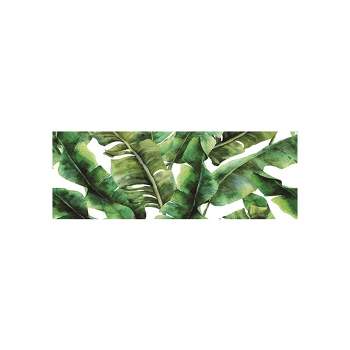 J&V TEXTILES 20" x 55" Oversized Cushioned Anti-Fatigue Kitchen Runner Mat (Green Leaves)