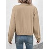 Clearlove Women Casual Corduroy Jacket Collar Zip Up Cropped Coat - 3 of 4