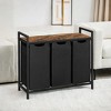 Laundry Hamper, Laundry Basket, Laundry Sorter with 3 Pull-Out and Removable Bags, Shelf, Metal Frame, 3 x 10 Gallons - 4 of 4