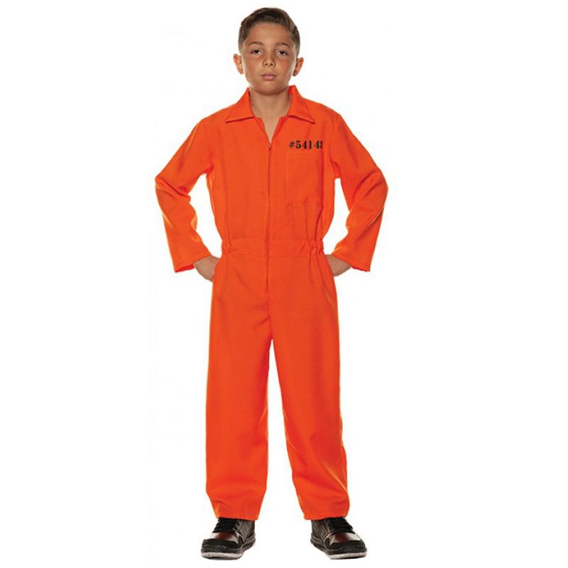 Underwraps Costumes Prisoner Jumpsuit Child Costume, 1 of 2