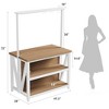 Homhougo Kitchen Island with Power Outlet & LED Lights, Bakers Rack with Storage, Large Kitchen Island Table with 3 Tier wood color - 2 of 4