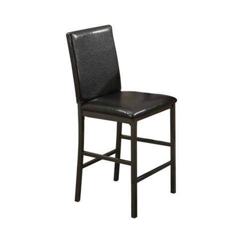 Set Of 2 Faux Leather High Chairs With Foot Rest Black Benzara Target