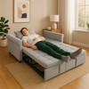 RISOKEYS 2-Seater Convertible Velvet Loveseat Sofa Bed – Gray Pull-Out Sleeper Couch with Side Pocket, Compact Design for Small Spaces & Apartment - 2 of 4