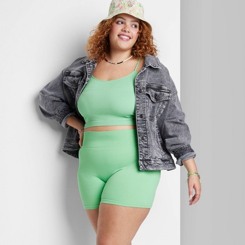Women's High-rise Seamless Bike Shorts - Wild Fable™ Mint Green Xxl : Target