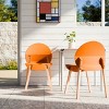 GlasFlength Accent Chairs Contemporary Oak Wood Legs Comfortable Stylish PP Seat For Dining Living Room, Orange, 20.08"*19.29"*31.89" - 2 of 4