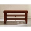 Roundhill Furniture Pina Quality Solid Wood Shoe Bench, Cherry Finish - 2 of 4
