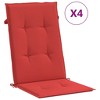 vidaXL Garden Highback Chair Cushions 4 pcs Red 47.2 in.x19.7 in.x1.2 in. Fabric - 2 of 4
