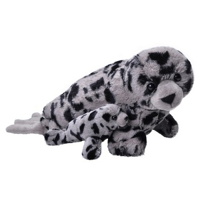 Wild Republic Mom & Baby Harbor Seal Pup Stuffed Animal, 12 Inches