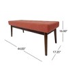 Sapphtopaz Mid-Century Tufted Ottoman Bench, Upholstered Fabric Accent Stool with Rubberwood Legs, Entryway Benches, Stylish Footrest - 4 of 4