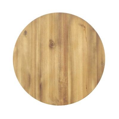 Gino Natural Finish Round Acacia Wood Side Table