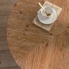 LOVMOR 31.29"Modern Retro Splicing Round Coffee Table,Fir Wood Table Top with Gold Cross Legs Base - 4 of 4