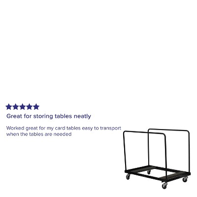 Black Steel Folding Table Dolly with Swivel Casters