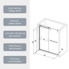 NicBex Shower Door 56-60" Wx74"H Bypass Sliding Shower Door with 5/16" (8mm) Tempered Glass - 2 of 4
