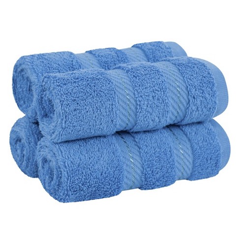 American Soft Linen 4 Pack Washcloth Set, 100% Cotton Washcloth Hand Face  Towels For Bathroom And Kitchen,electric Blue : Target