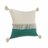 20" X 20" Denim Blue And Off-White 100% Cotton Zippered Pillow - 4 of 4