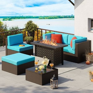 Celebalcony 6 Piece Sectional Seating Group With Cushions - 1 of 4