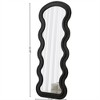 Angel Sar 63"x24" Flannel Waving Frame Full Length Mirror with Stand&Wall Mounted, Lrregular HD Full Body Mirror, Black - 2 of 4