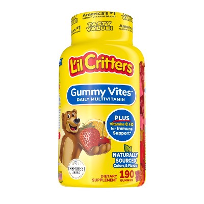 L'il Critters Gummy Vites Complete Kids Multivitamin Gummy - Strawberry, Orange & Cherry - 190ct