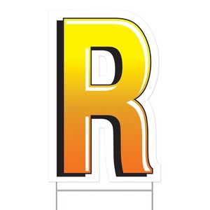 Beistle Plastic  R  Yard Sign, 18", (1/Pkg) Multicolored - 1 of 2